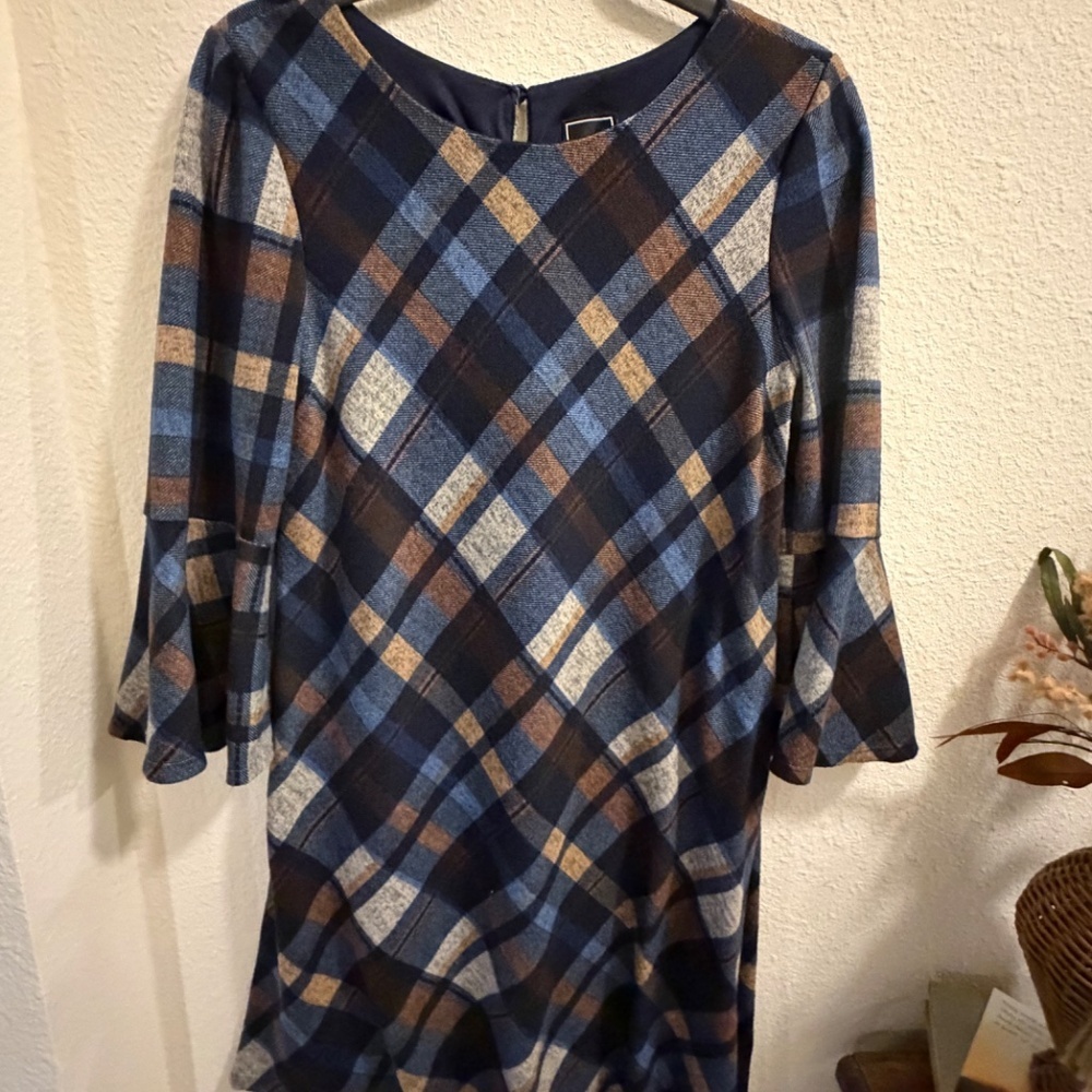 Jessica Howard Plaid Bell-Sleeve A-Line Dress, Small, NWOT - Picture 8 of 8